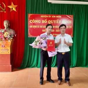 Huyện ủy Xín Mần công bố Quyết định chỉ định bí thư Đảng ủy BVĐK Nà Chì nhiệm kỳ 2020-2025